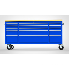 Armoire à outils pré-enduite bleue de 72 pouces à 15 tiroirs